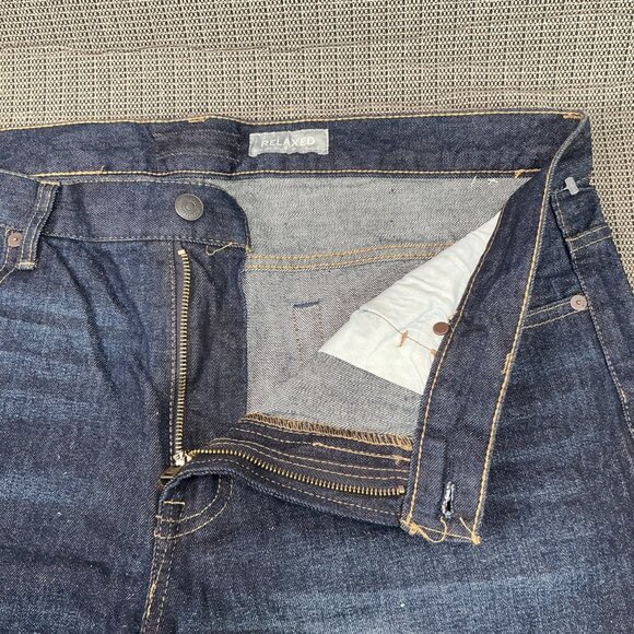 Indigo & Chino Mens Size 40x32 Blue Relaxed Fit Jeans Dark Wash Denim - Picture 11 of 11